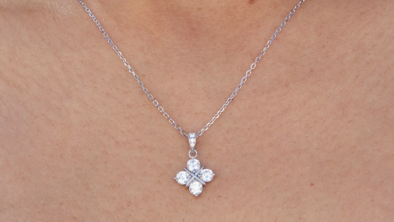 Savvy Cie 4 CZ Grid Drop Pendant