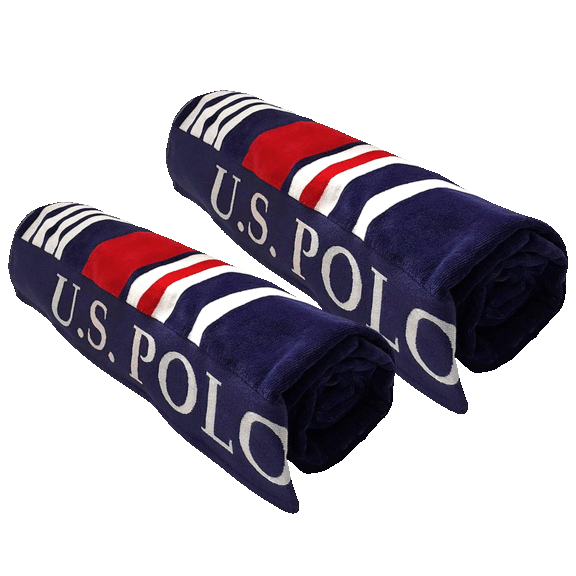 2 Pack: US Polo Assn Large 100% Cotton Beach Towels