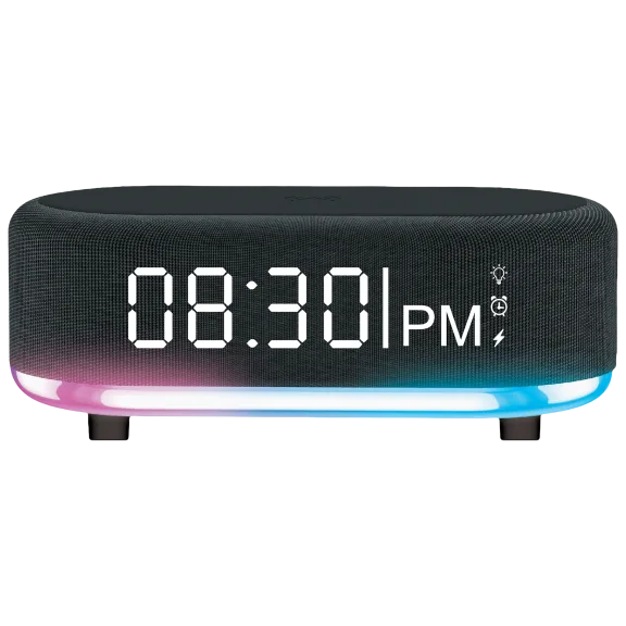 Lifestyle Advanced Powerhouse Wireless Charger with LED Light Speaker & Clock