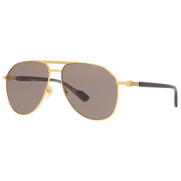 GUCCI Men's Gold Pilot Frame Sunglasses