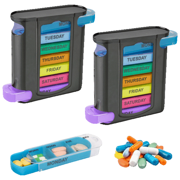 2-Pack: Thera Rx Stackable Daily Pill And Medicine Organizer