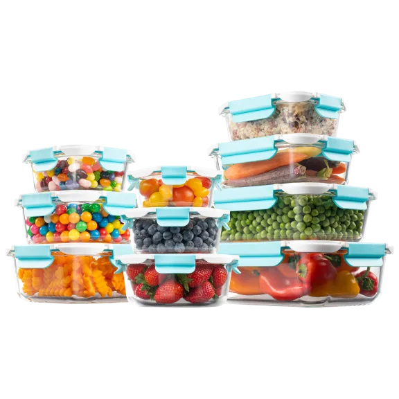 Eatneat 10-Piece Glass Food Storage Containers With Airtight Locking Lids