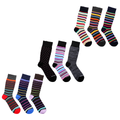 9-Pack: Unsimply Stitched Mens Striped Dress Socks