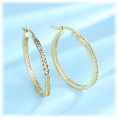 Rose and Lilly Crystal In and Out Aretes de Aro
