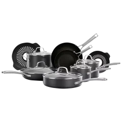 Calphalon Classic 14-Piece Hard-Anodized Cookware Set with No-Boil-Over Inserts
