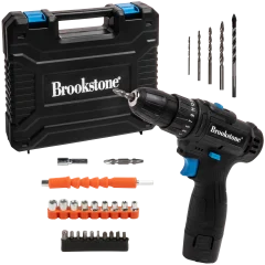 Brookstone Taladro Eléctrico de 12 Voltios con Accesorios