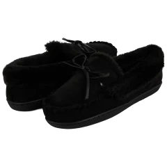Floopi Womens Microsuede Laced Moccasin Slippers