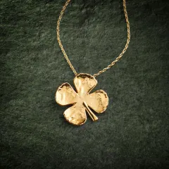 The Gilded Genuine Four Leaf Clover Pendant