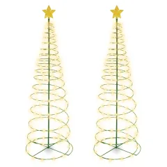 2-Pack: Touch Of ECO Merrylite Solar LED Metal Christmas Tree Stake Light