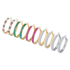 Rachel Glauber Lustre Bloom Statement Hoop Earrings