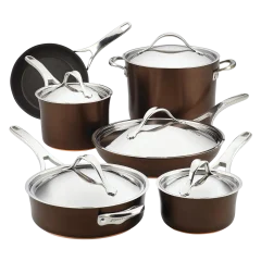 Anolon Nouvelle Luxe 11-Piece Copper and Hard Anodized Cookware Set