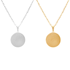 Steeltime Stainless Steel & 18K Gold Plated Lord's Prayer Round Pendant Set