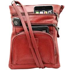 Steeltime Unisex Genuine Leather Serenity Prayer Crossbody Bag