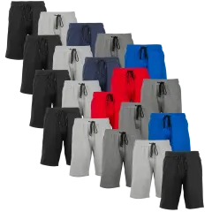 5-Pack: Blu Rock Men's Heat Seal Zipper Pocket Tech Fleece Performance Shorts