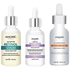 Paquete de 3: Amore Paris Paquete de Suero de Retinol, Niacinamida y Vitamina C