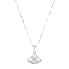 Saffron 1.0 Carat TW Moissanite Saturn Pendant Sterling Silver Necklace