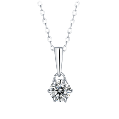 Stella Valentino Collar Colgante Solitario con Moissanita 1.0 Quilate TW