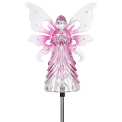 2-Pack: Exhart Solar Metal and Acrylic Angel with 12 LED Wings Garden Stake