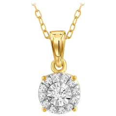 Diamond Muse 1/10 Carat TW Genuine Diamond Composite Illusion Pendant Necklace