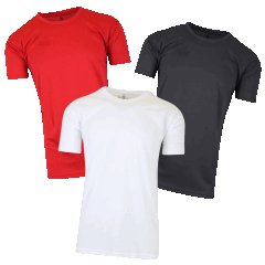3-Pack: Galaxy by Harvic Men's Short Sleeve Crew Neck Moisture Wicking Tee