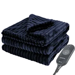Sunbeam Heated Throw Blanket Textured Velvet