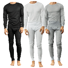 3-Pack: Galaxy by Harvic Men's Winter Thermal Top & Bottom Sets (Assorted)