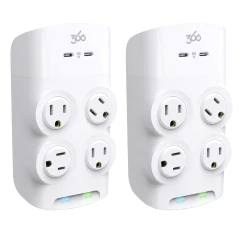 Paquete de 2: 360 Electrical Revolve60 Protector 4 Tomas + 2 USB