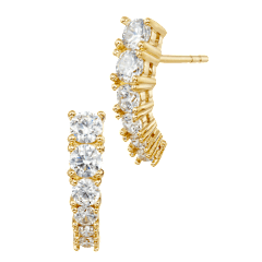 Savvy Cie Graduated CZ Arced Stud Earrings