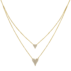 Jennifer Miller Double Pave Heart Layered Necklace