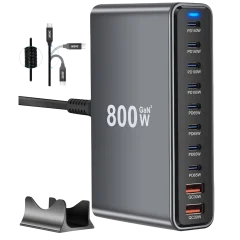 HAKOL 800W USB-C Charging Station with GaN III & Dual 140W PD