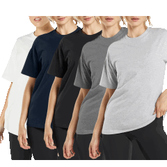 5-Pack: Galaxy by Harvic Women's Loose Fit Short Sleeve Crew Neck Classic Tees