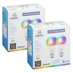 4-Pack: Energetic Lighting A19 8W Amazon Alexa Smart Color Bulbs (2700K-6500K)