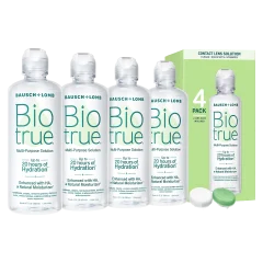 4-Pack: Biotrue Multi-Purpose Contact Solution & Lens Case