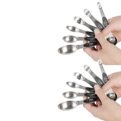 2-Pack: Double-Sided Magnetic Measuring Spoons Set