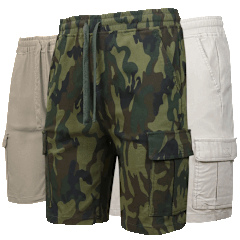 Paquete de 3: Shorts Cargo de Hombre Galaxy By Harvic con Cordón y Stretch en...