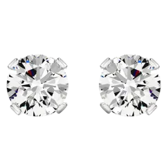 Jaclyn Smith Aretes de Moissanita Redonda de 1 Quilate
