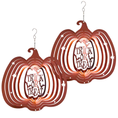 2-Pack: Georgia Brown Seasonal Metal Illusion Spinners (Trick or Treat)