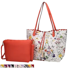 MKF Collection Danielle Reversible Shopper Tote Bag & Pouch Set by Mia K
