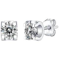 Stella Valentino Pendientes Solitario Tulipán Moissanita 0.5 Quilate TW