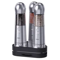 COSPRO 3-Piece Electric Salt and Pepper Grinder Set