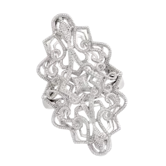 Savvy Cie Diamond Filigree Statemen T Ring