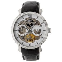 Heritor Aries Reloj Esqueleto Automático con Correa de Cuero