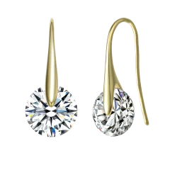 Stella Valentino 8 Carat TW Round Moissanite Solitaire Wire Drop Modern Earrings