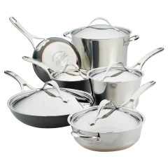 Anolon Nouvelle Luxe 11-Piece Stainless and Hard Anodized Cookware Set