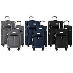 IZOD Ocean 3-Piece Expandable Soft Sided Luggage Set with Built-In Combo Lock