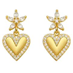 Hollywood Sensation Bloom Heart Drop Earrings
