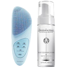 Dermalactives Pure Silk Cleanse Bundle with Sonic Cleansing Brush & Foam