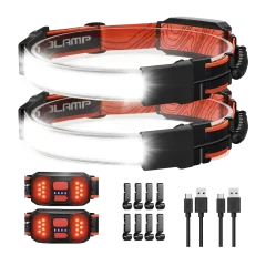 2-Pack: Hakol 1000LM 230 Degree Wide-Beam Rechargeable Head Lamp