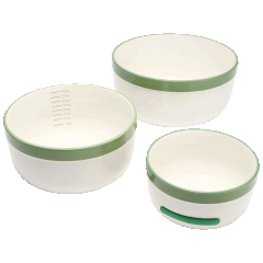 Carla Hall Juego de 3 Cuencos Apilables de Loza Sweet Heritage para Microondas