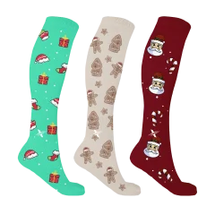 3-Pack: Extreme Fit Premium X Elite Knee-High Holiday Compression Socks